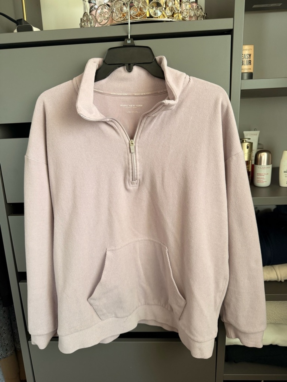 Marc New York Pale Lavender Half-Zip Pullover Sweatshirt